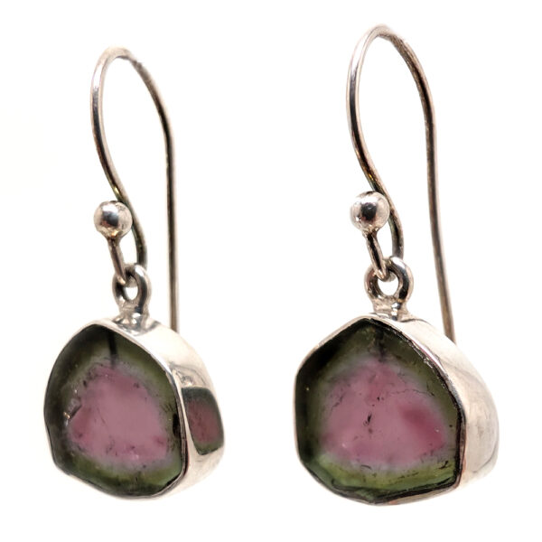 Watermelon Tourmaline Sterling Silver Earrings - Image 2