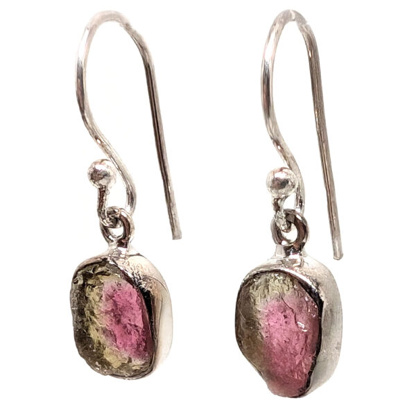 Watermelon Tourmaline Sterling Silver Earrings - Image 2