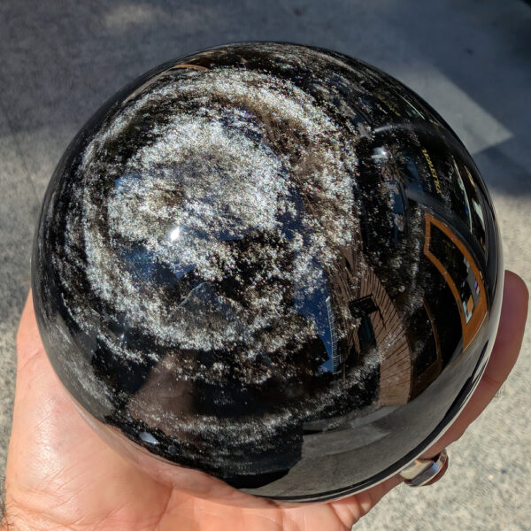 Silver Sheen Obsidian Sphere, XL - Image 2