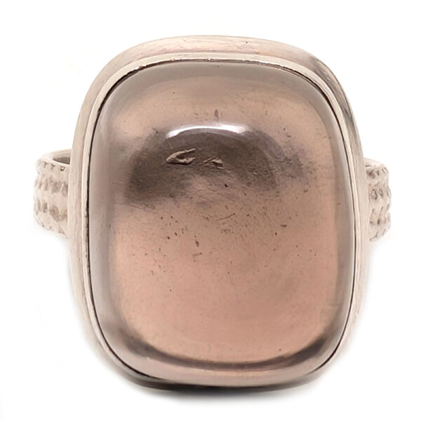 Smoky Quartz Rectangular Sterling Silver Ring; size 7 1/2 - Image 2
