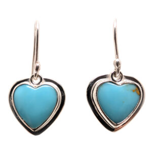 Turquoise Heart Sterling Silver Earrings