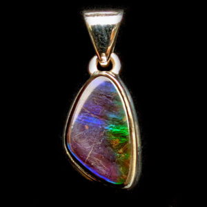 Ammolite Fossil Sterling Silver Pendant