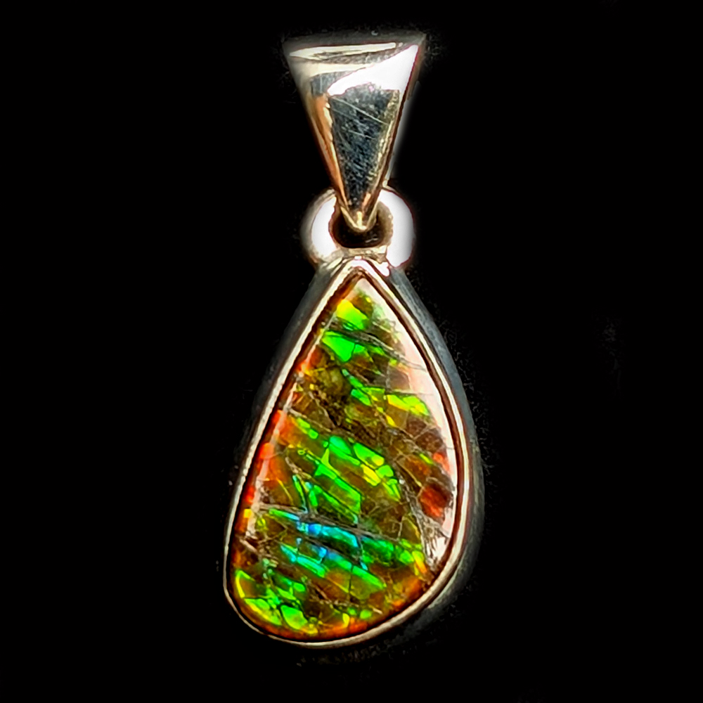 Ammolite Fossil Sterling Silver Pendant Ammolite Fossil Sterling Silver Pendant