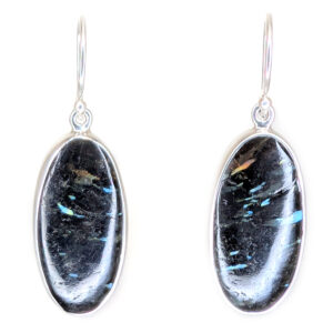 Nuummite Oval Sterling Silver Earrings
