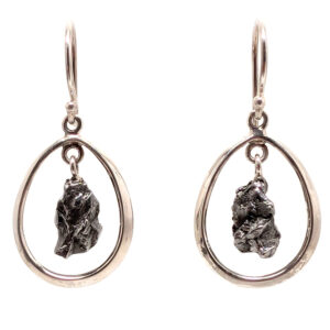 Meteorite Sterling Silver Earrings: Campo del Cielo Meteorite Sterling Silver Earrings: Campo del Cielo