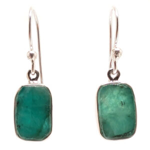 Emerald Sterling Silver Earrings Emerald Sterling Silver Earrings