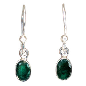 Emerald Teardrop Faceted Sterling Silver Earrings Emerald Teardrop Faceted Sterling Silver Earrings