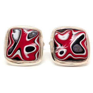 Fordite Sterling Silver Cufflinks Fordite Sterling Silver Cufflinks