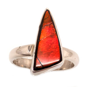 Ammolite Fossil Sterling Silver Ring; size 7 1/2 Ammolite Fossil Sterling Silver Ring; size 7 1/2