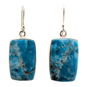 Blue Apatite Rectangular Sterling Silver Earrings Blue Apatite Rectangular Sterling Silver Earrings
