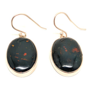 Bloodstone Oval Sterling Silver Earrings Bloodstone Oval Sterling Silver Earrings