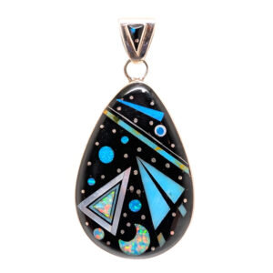 Outer Space Inlay Sterling Silver Pendant