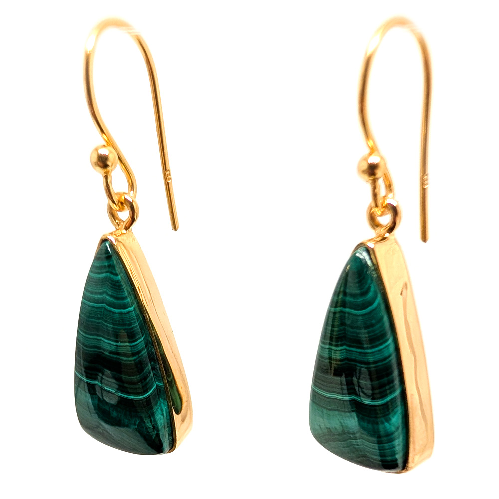 Malachite Gold Vermeil Earrings Malachite Gold Vermeil Earrings