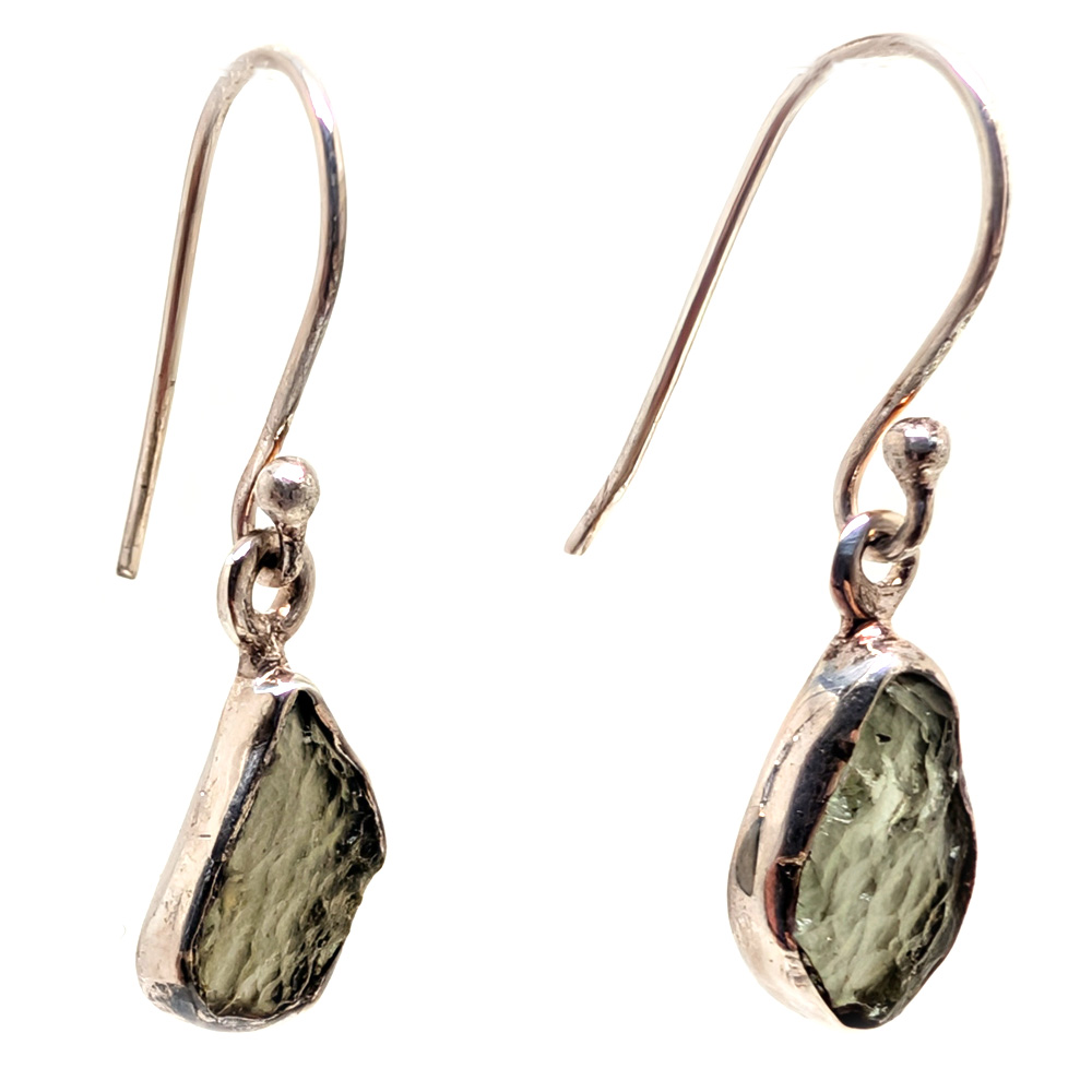 Moldavite Sterling Silver Earrings Moldavite Sterling Silver Earrings - Image 2