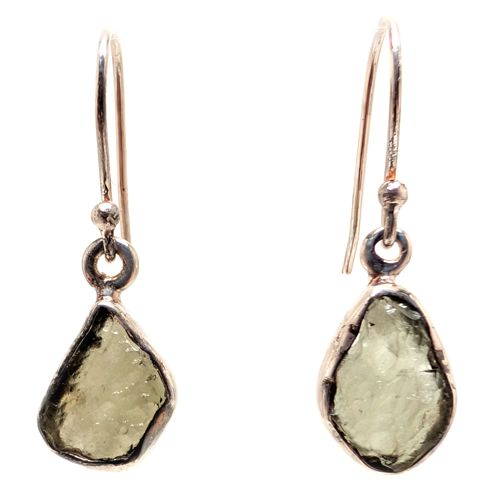 Moldavite Sterling Silver Earrings Moldavite Sterling Silver Earrings