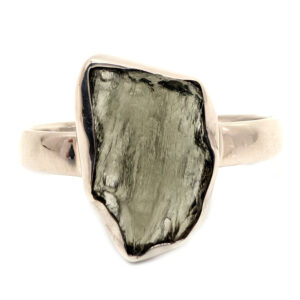 Moldavite Sterling Silver Ring; size 11 Moldavite Sterling Silver Ring; size 11