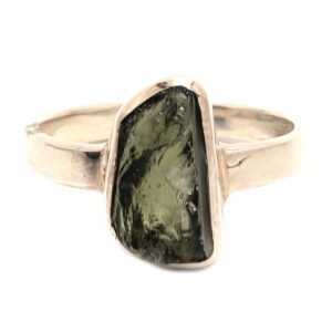 Moldavite Sterling Silver Ring; size 7 Moldavite Sterling Silver Ring; size 7
