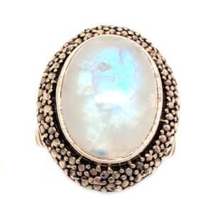 Rainbow Moonstone Oval Sterling Silver Ring; size 7 Rainbow Moonstone Oval Sterling Silver Ring; size 7