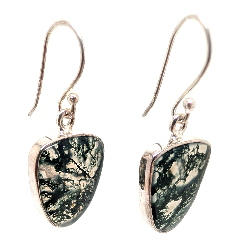 Moss Agate Sterling Silver Earrings Moss Agate Sterling Silver Earrings - Image 2