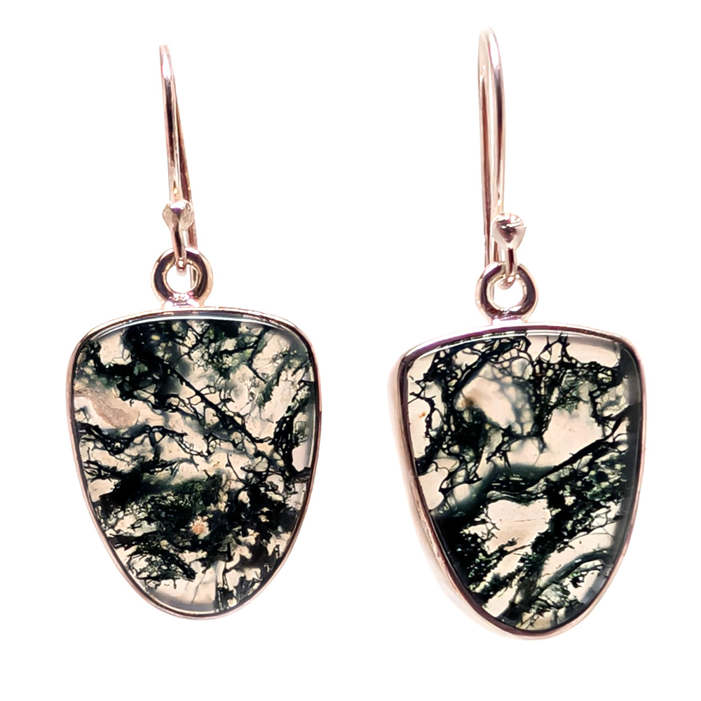 Moss Agate Sterling Silver Earrings Moss Agate Sterling Silver Earrings