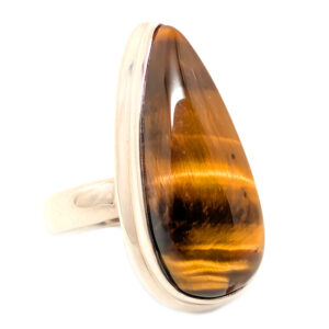 Tiger Eye Teardrop Sterling Silver Ring; size 5 1/2 Tiger Eye Teardrop Sterling Silver Ring; size 5 1/2