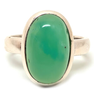 Chrysoprase Oval Sterling Silver Ring; size 6 3/4 Chrysoprase Oval Sterling Silver Ring; size 6 3/4