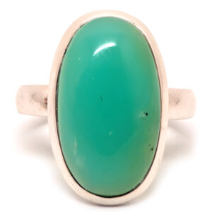 Chrysoprase Oval Sterling Silver Ring; size 7 1/2 Chrysoprase Oval Sterling Silver Ring; size 7 1/2
