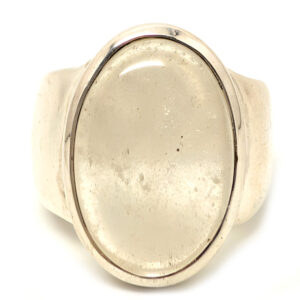 Libyan Desert Glass Oval Sterling Silver Ring; size 6