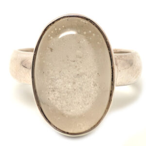 Libyan Desert Glass Oval Sterling Silver Ring; size 7 1/2