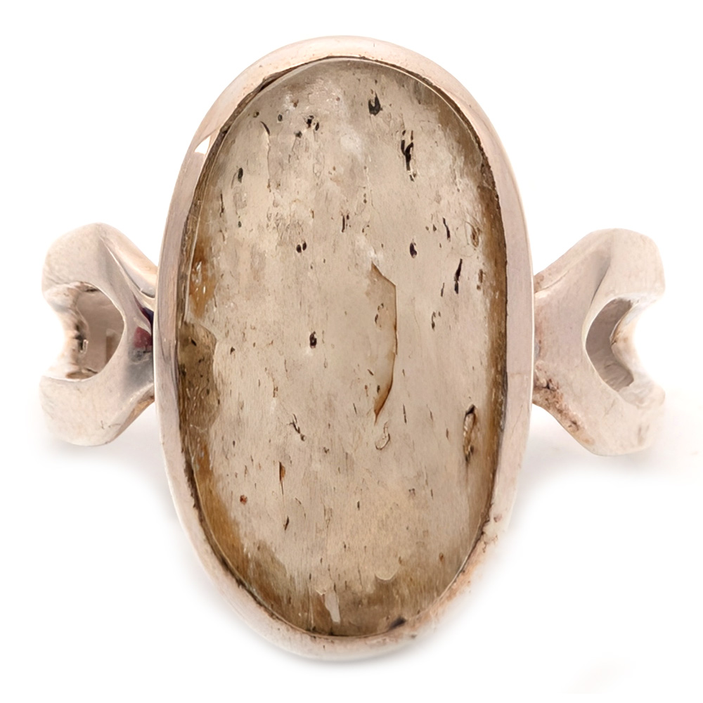 Libyan Desert Glass Oval Sterling Silver Ring; size 10 1/4 Libyan Desert Glass Oval Sterling Silver Ring; size 10 1/4