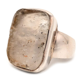 Libyan Desert Glass Oval Sterling Silver Ring; size 8 1/4 Libyan Desert Glass Oval Sterling Silver Ring; size 8 1/4