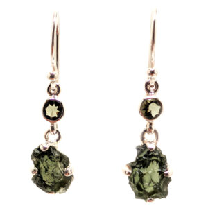 Moldavite Sterling Silver Earrings Moldavite Sterling Silver Earrings
