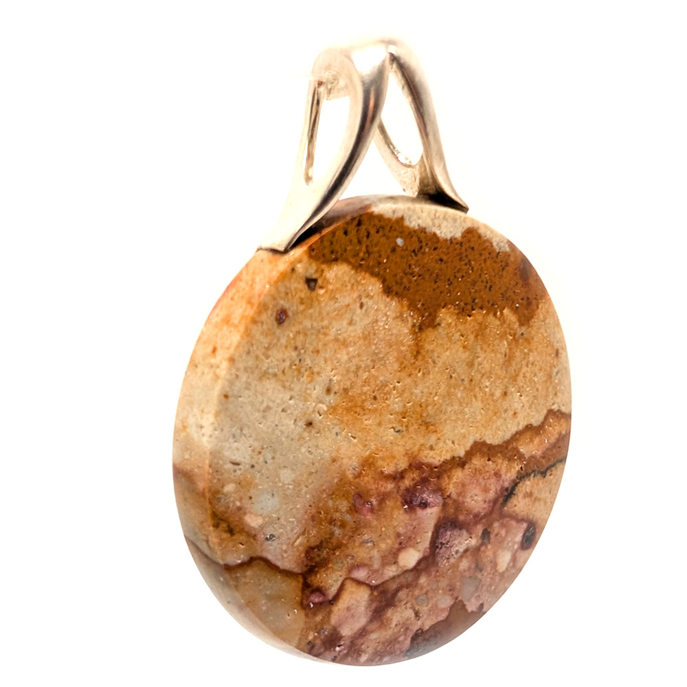 Oregon Picture Jasper Round Pendant Oregon Picture Jasper Round Pendant - Image 2