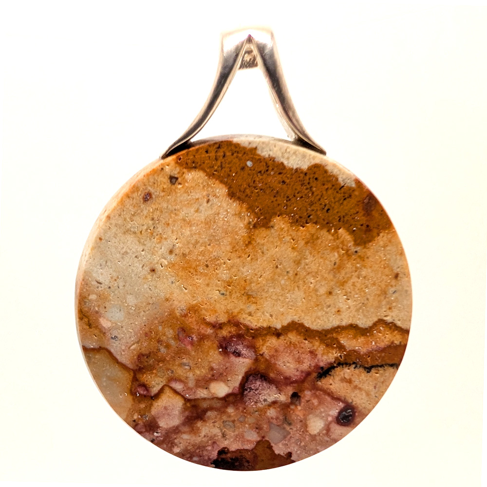 Oregon Picture Jasper Round Pendant Oregon Picture Jasper Round Pendant