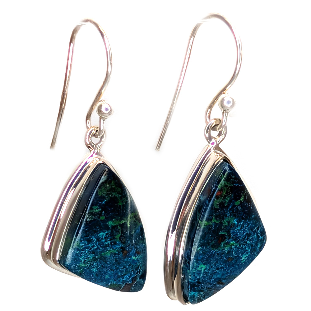 Chrysocolla Sterling Silver Earrings Chrysocolla Sterling Silver Earrings - Image 2