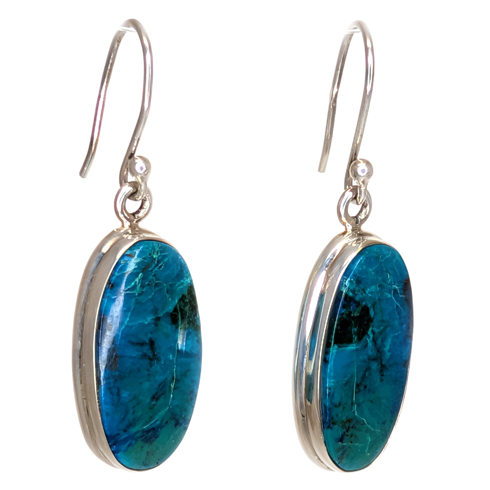 Chrysocolla Sterling Silver Earrings Chrysocolla Sterling Silver Earrings - Image 2