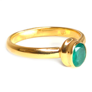 Emerald Gold Vermeil Ring: size 8 1/4 Emerald Gold Vermeil Ring: size 8 1/4
