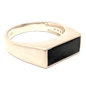 Black Tourmaline Sterling Silver Ring