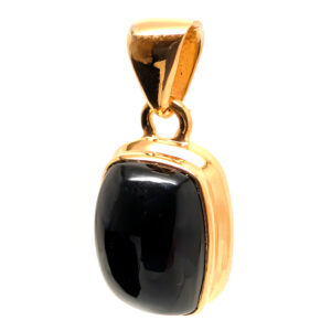 Black Onyx Rectangular Gold Vermeil Pendant
