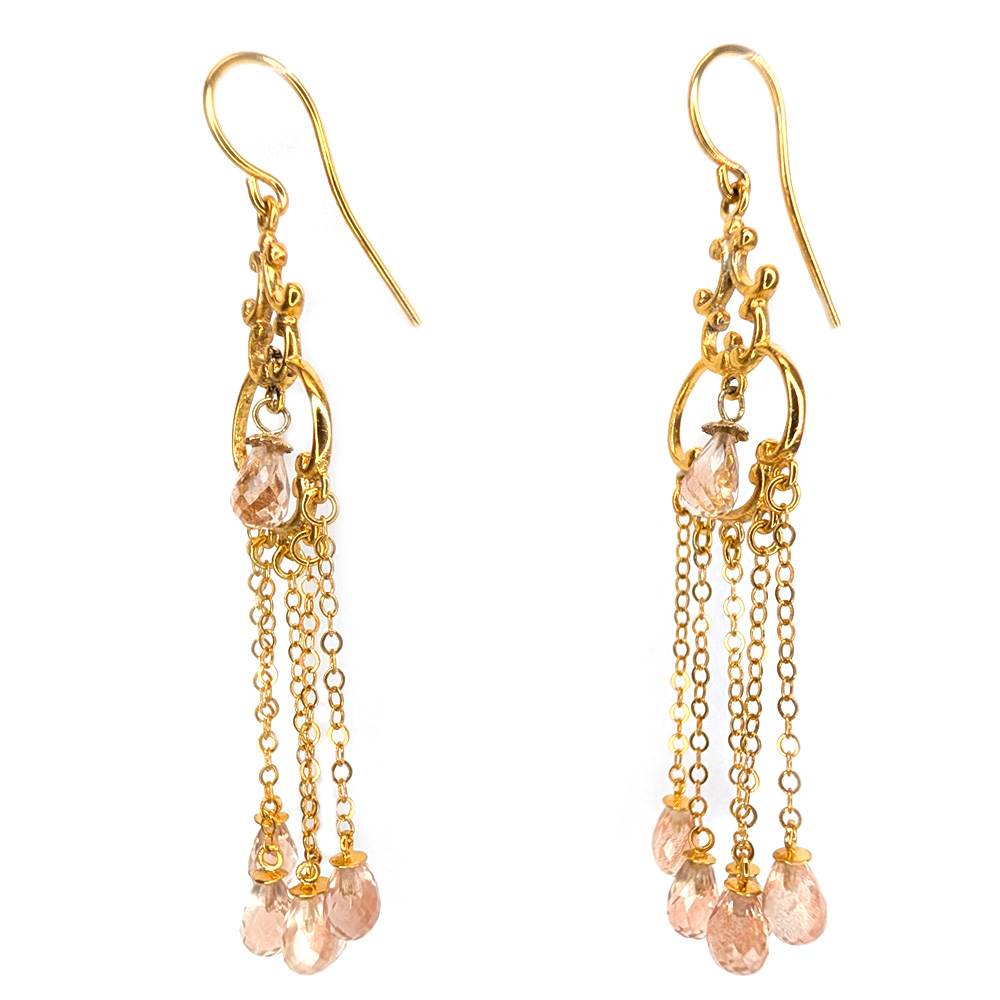 Oregon Sunstone Gold Vermeil Chandelier Earrings Oregon Sunstone Gold Vermeil Chandelier Earrings - Image 2