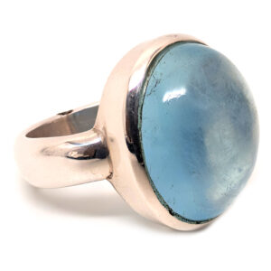 Aquamarine Oval Sterling Silver Ring; size 7 1/2