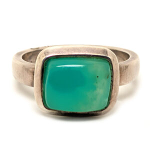 Chrysoprase Sterling Silver Ring; size 6 1/2