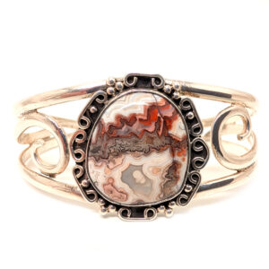 Crazy Lace Agate Sterling Silver Cuff Bracelet