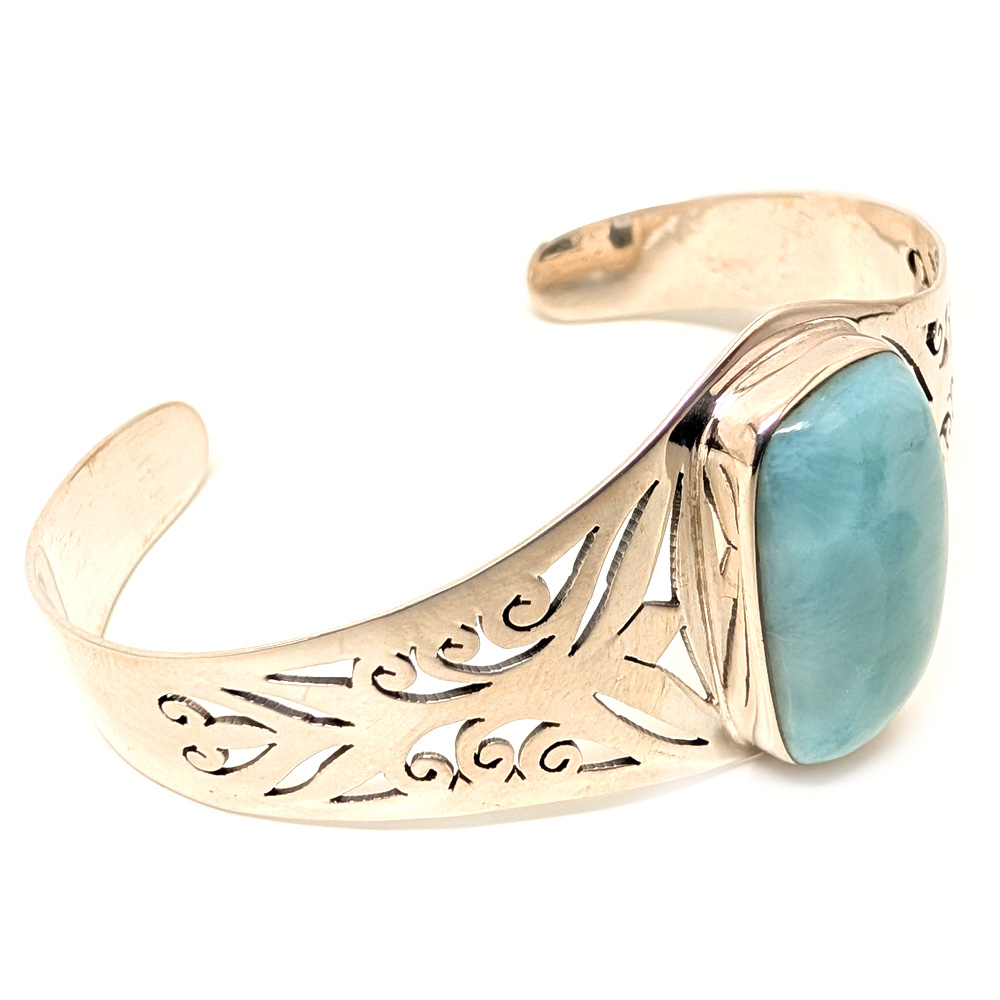 Larimar Sterling Silver Cuff Bracelet Larimar Sterling Silver Cuff Bracelet - Image 2