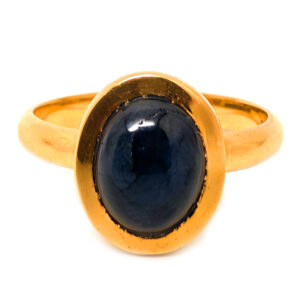 Sapphire Oval Gold Vermeil Ring; size 8 1/2