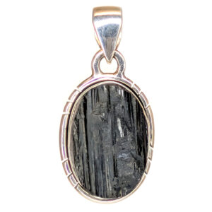 Black Tourmaline Oval Sterling Silver Pendant Black Tourmaline Oval Sterling Silver Pendant