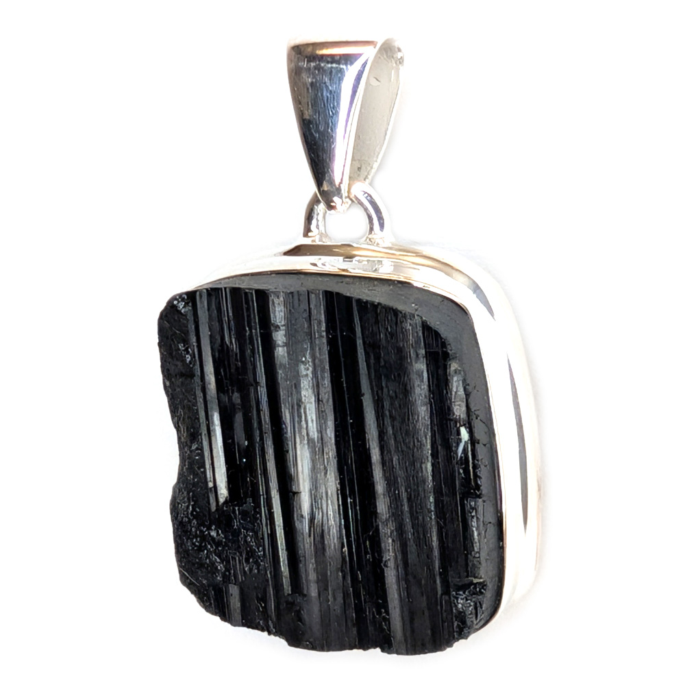 Black Tourmaline Square Sterling Silver Pendant Black Tourmaline Square Sterling Silver Pendant - Image 2