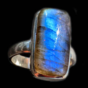 Labradorite Rectangular Sterling Silver Ring; size 10 Labradorite Rectangular Sterling Silver Ring; size 10