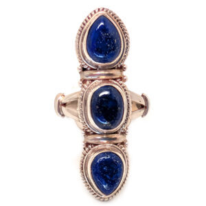 Lapis Lazuli Triple Sterling Silver Ring Lapis Lazuli Triple Sterling Silver Ring