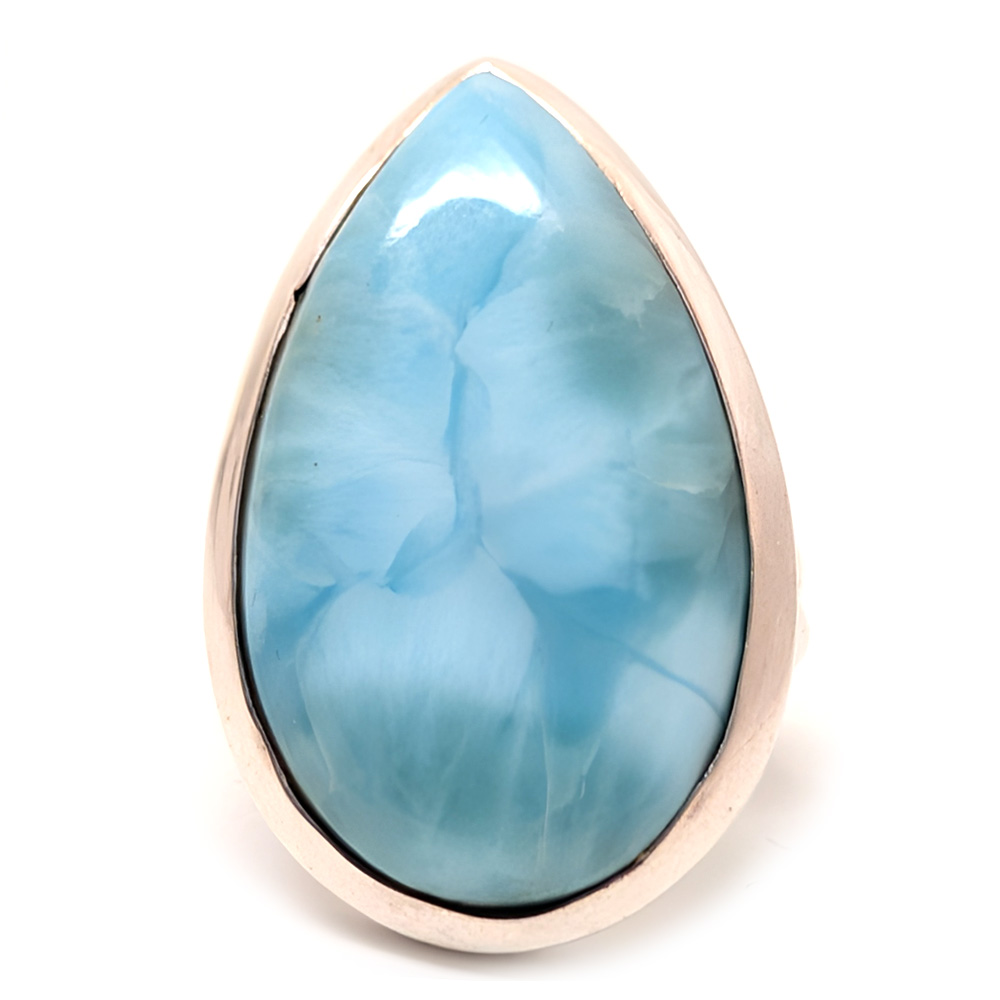 Larimar Teardrop Sterling Silver Ring; Size 6 Larimar Teardrop Sterling Silver Ring; Size 6 - Image 2